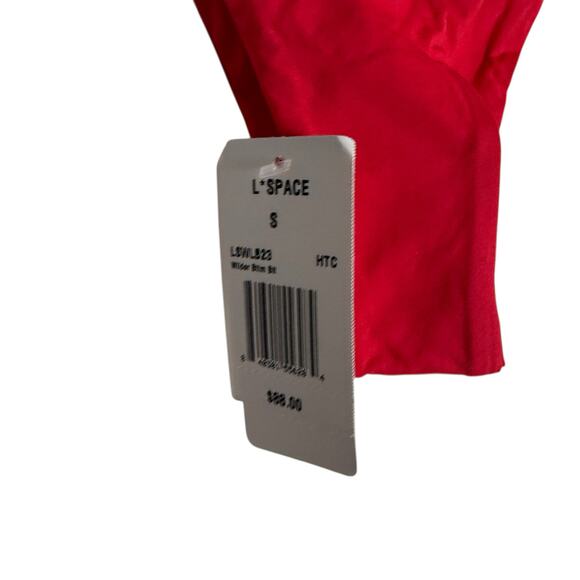 L*Space Wilder Hot Cherry Strappy Cut Out Bitsy Bikini Swimsuit Bottoms Size S - Picture 9 of 10